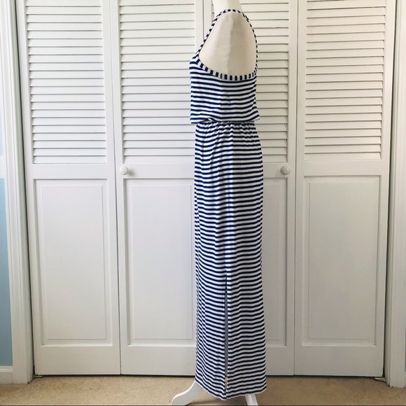 J. CREW Blue White Sleeveless Maxi Dress Size S - Picture 7 of 10